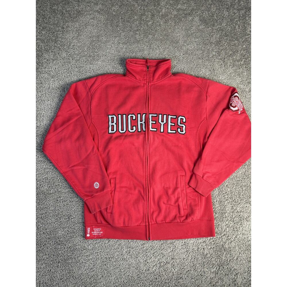 Ohio State Buckeyes Sweatshirt Mens L Red NCAA Football Donegal Bay Full Zip